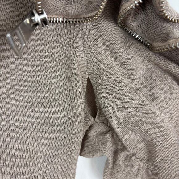 Vintage Burberry Ruffle Zip Sweater Merino Wool Silk S - Picture 10 of 12